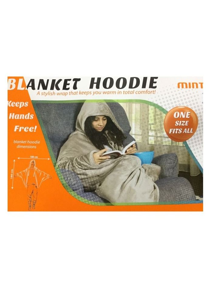 Mintra High Quality -  Soft Blanket Cape / Hoodie  - (One Size Fits All )  Mocha - Image 2