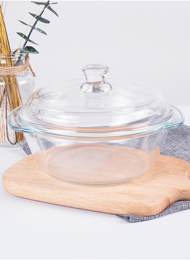 DUNISO 5 Pcs Glass Cooking Pot，Thickened High Boron Glass Pot, Multifunctional Heat Resistant Glass Pot, With 4 Pcs Glass Bowls With Small Handle And 1 Pcs Glass Cooking Pot With Cover And Handle，Easy To Clean，For Pasta Noodle, Soup, Milk  - Image 3
