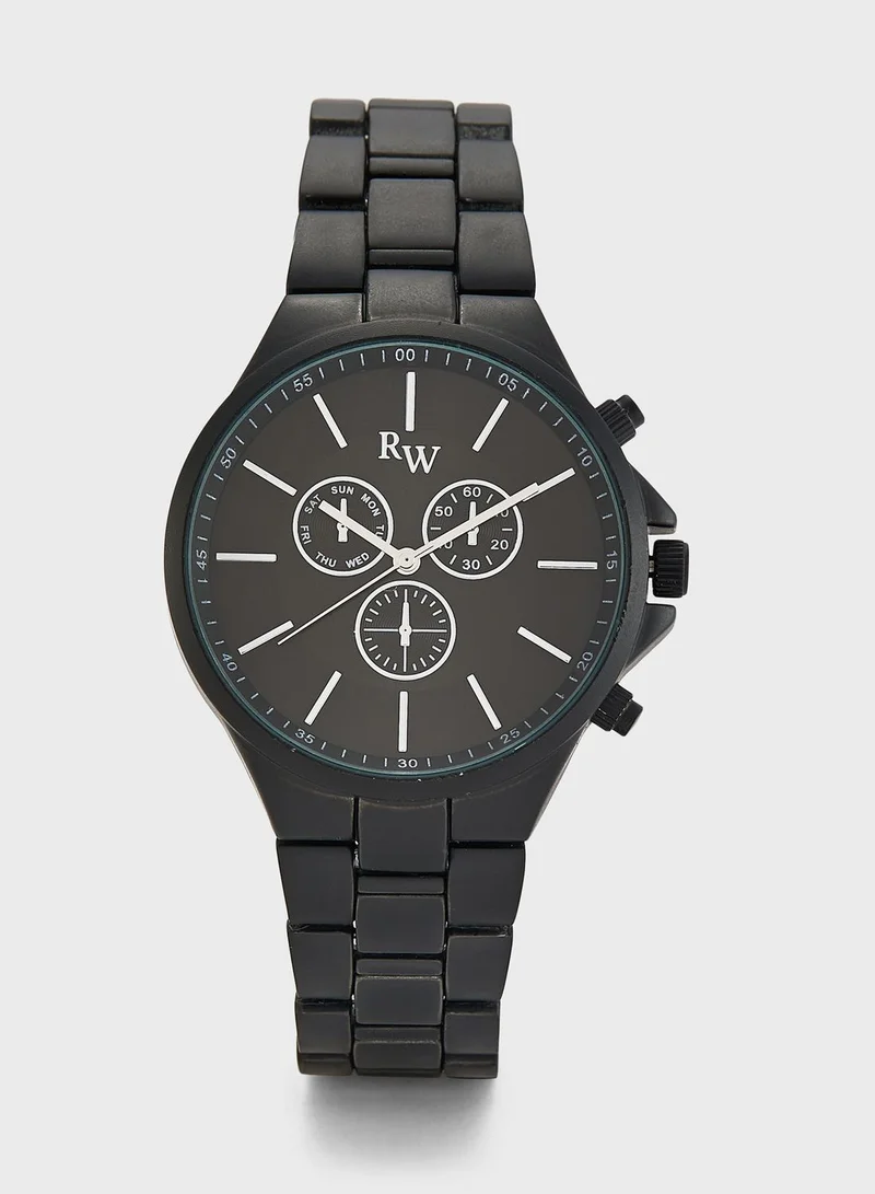 Robert Wood Matt Metal Strap Analogue Watch