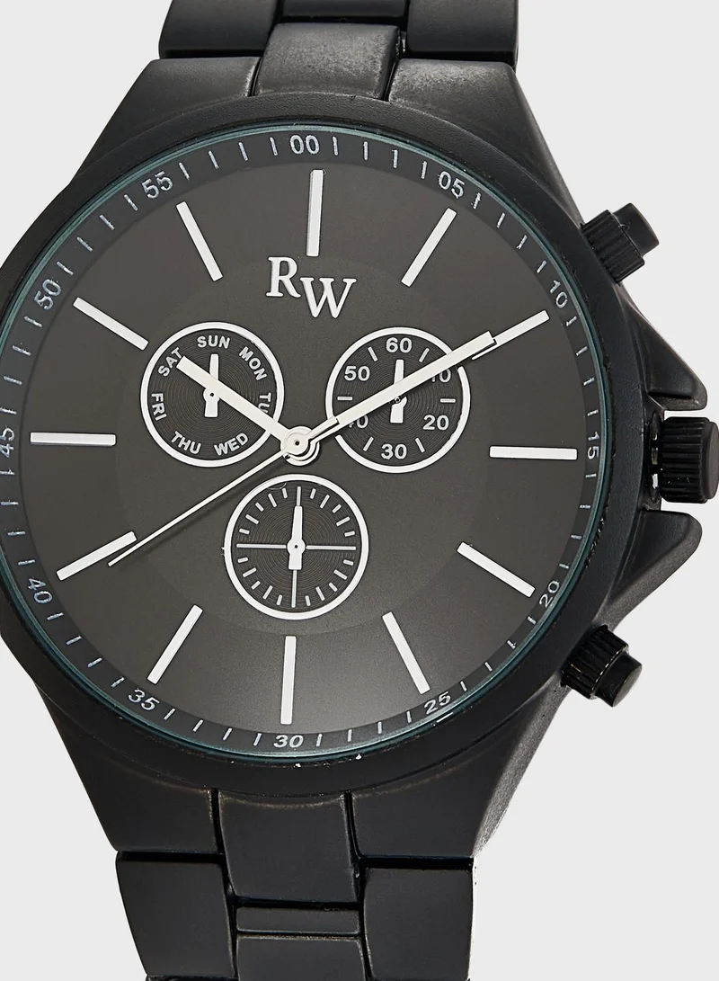 Robert Wood Matt Metal Strap Analogue Watch