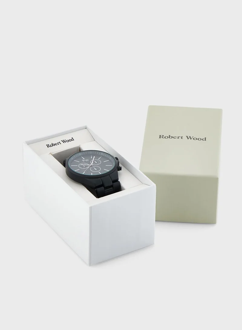 Robert Wood Matt Metal Strap Analogue Watch