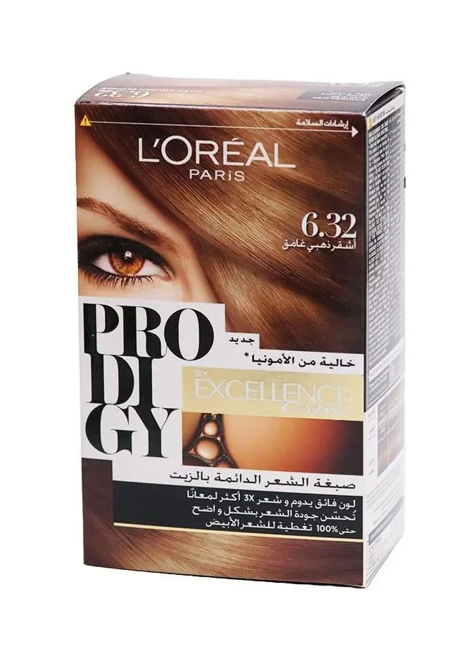 L'OREAL PARIS Prodigy Diamond Hair Color - Dark Golden Blonde 6.32