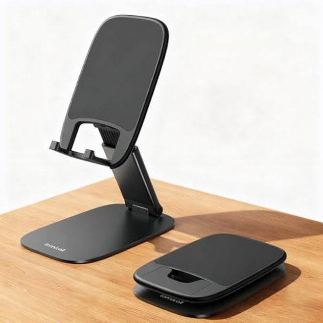 Lamicall Ultra-Thin Foldable Phone Stand - Adjustable Height, Portable Desk Accessory for iPhone & Galaxy