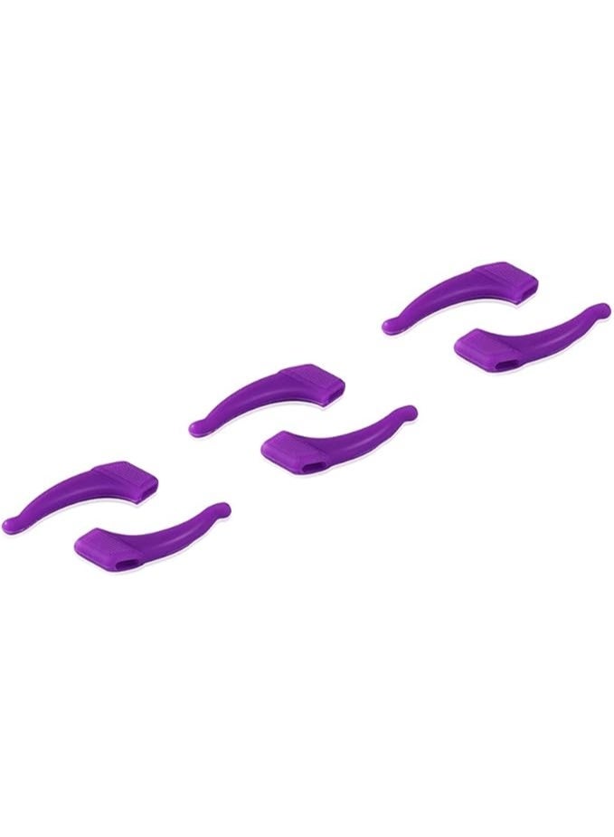 طقم مثبتات نظارات سيليكون مانعة للانزلاق (Ear Hook) - 3 أزواج - موف - Image 1