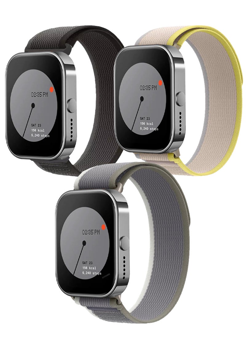 CATANES - ( for Nothing Watch Pro ) 3 Pack, Trail Loop Band, Braided Elastic Weave Sport Strap, Nylon Sport Loop Bands for Men Women - Image 1