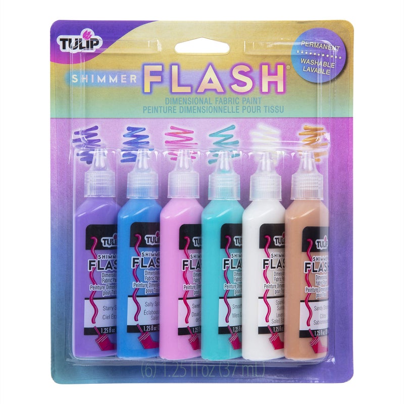 Tulip 17581 Dimensional Metallic Fabric Paint Shimmer Flash 125 Fl Oz Pack of 6
