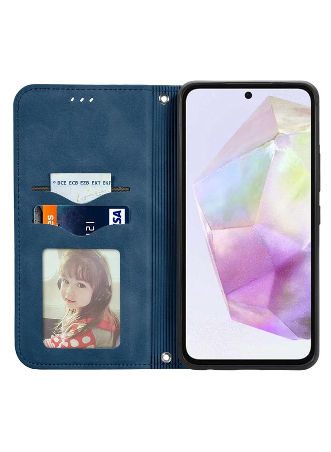 S-TOP Case For Samsung Galaxy A35 5G Retro Skin Feel Magnetic Leather Phone Case - Image 3