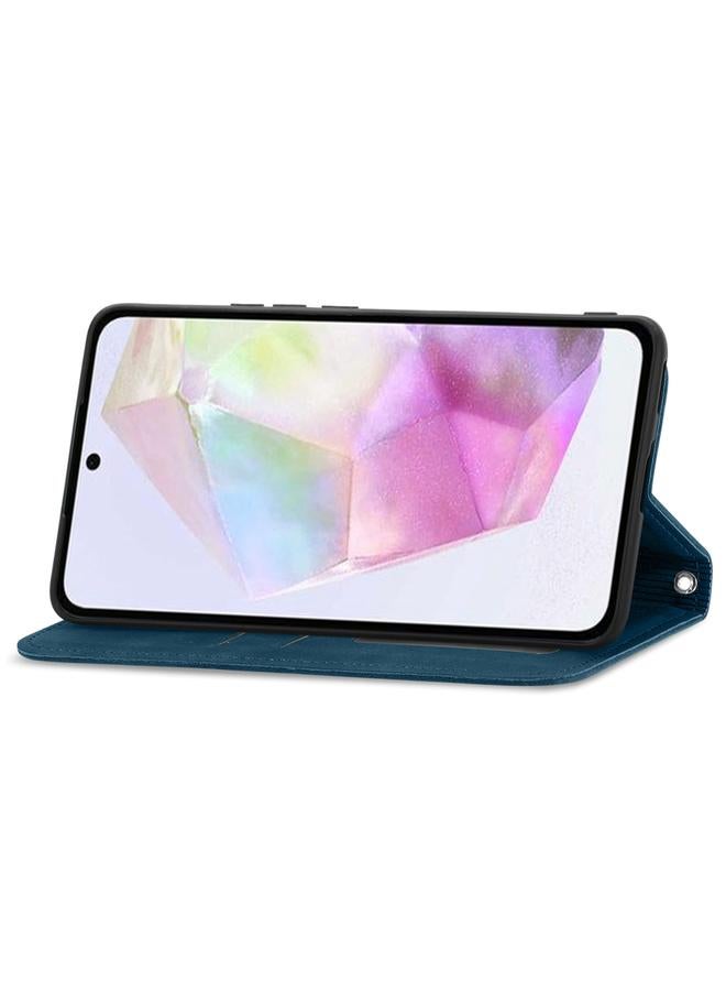 S-TOP Case For Samsung Galaxy A35 5G Retro Skin Feel Magnetic Leather Phone Case - Image 4