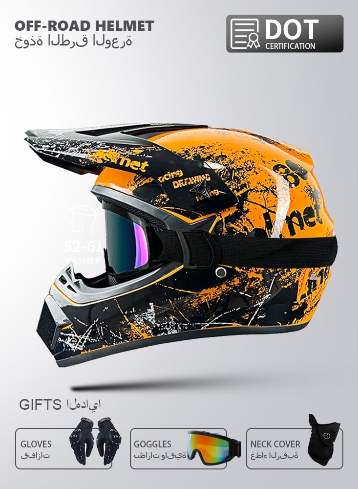 Generic SVG Adult Dirt Bike Helmet, DOT Certified Full Face Motorcycle Helmet, RED and Black for Motocross, ATV, Dirt Bike, Off-Road, Dirt Bike  - Image 1
