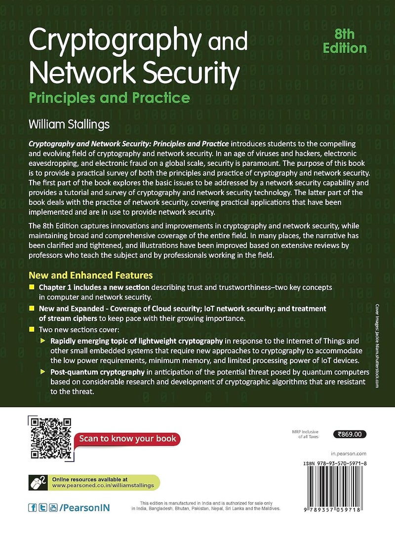 Cryptography and Network Security Principles and Practice, 8th Edition - Pearson