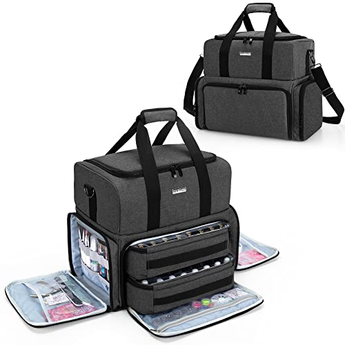 BAFASO Nail Polish Organizer Holds 80 Bottles (15ml - 0.5 fl.oz) and a UV Nail Lamp, Nail Polish Case with 2 Removable Pouches and Manicure Tools Storage Sections (Patented), Black - Image 1