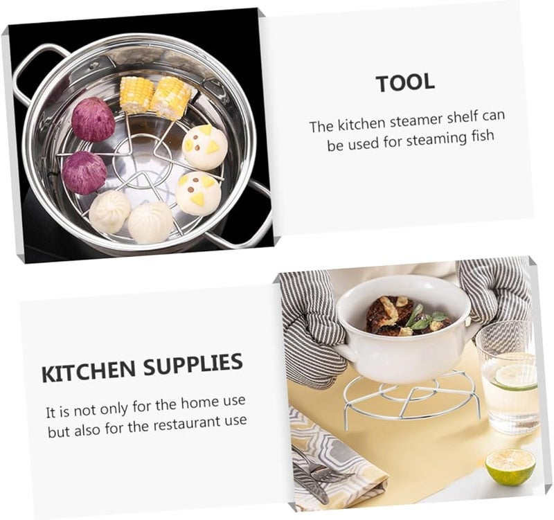 Unomor حامل رف تبخير من الفولاذ المقاوم للصدأ من طبقتين للأسماك والخضروات ومستلزمات المطبخ - Image 3