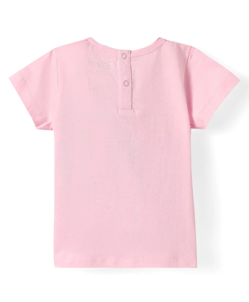 Babyhug Disney Babyhug Disney Single Jersey Knit Half Sleeves Cut & Sew T-Shirt with Minnie Mouse Graphics - Pink