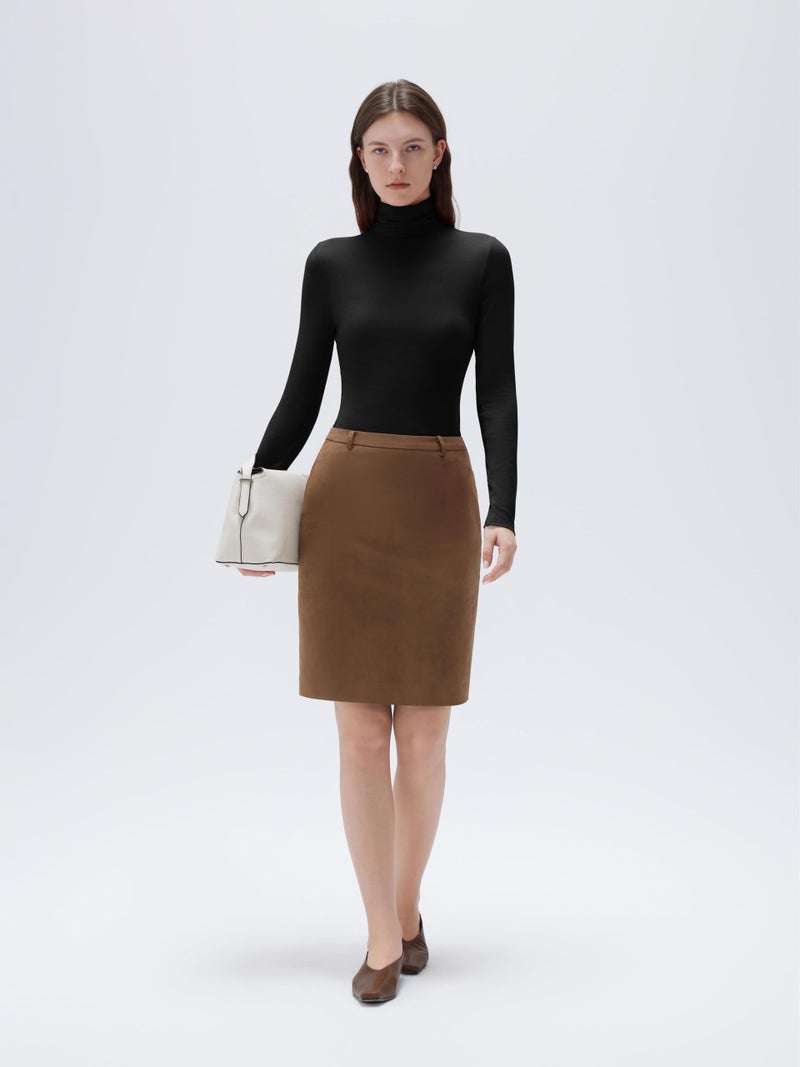 SUUKSESS Women Cashmere Turtleneck Long Sleeve Shirt Fitted Fall Basic Thermal Tops(Black, S) - Image 3