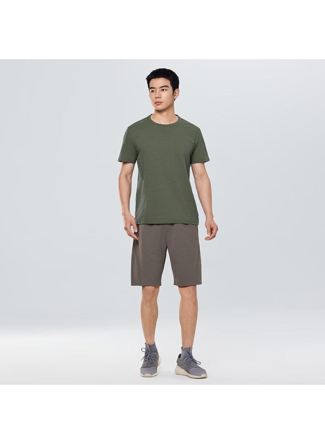 Markless Men's Summer Cotton-like Quick-dry Short-sleeve T-shirt, Breathable And Cool Top, 5657 Army Green, L - Image 2