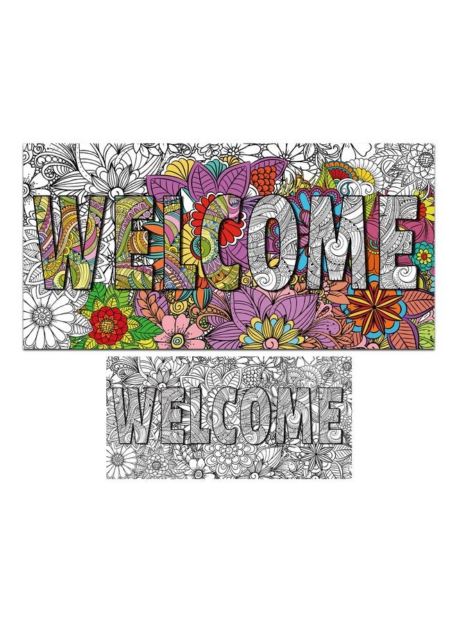 Tevxj Giant Mandala Coloring Posters 50" X 25" Jumbo Welcome Mandala Coloring Posters For Kids Teens Adults Large Mandala Coloring Tablecloth Huge Art Craft Activity For Home Classroom Party Supplies Favor - Image 1