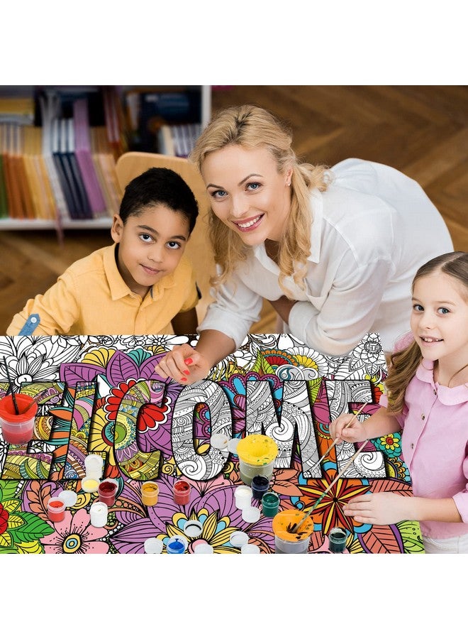 Tevxj Giant Mandala Coloring Posters 50" X 25" Jumbo Welcome Mandala Coloring Posters For Kids Teens Adults Large Mandala Coloring Tablecloth Huge Art Craft Activity For Home Classroom Party Supplies Favor - Image 4