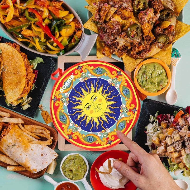 DOKKIA DOKKIA Tortilla Warmer Taco 12 Inch Insulated Cloth Pouch  Microwavable Use Fabric Bag Servers Holder to Keep Flour Burrito Warm 12 Inch Sunsburst Mandala Paisley Bohemian  - Image 4