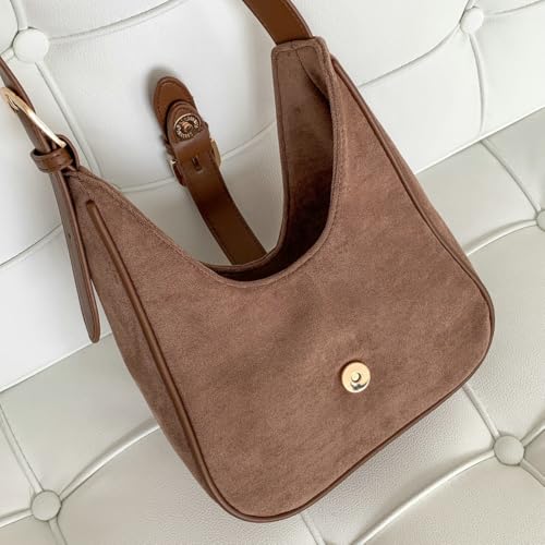 Upbull Retro Suede Shoulder Bag For Women Underarm Bag Winter Women's Hobo Bag Purse Tote Bag Commuter Handbag - Image 4