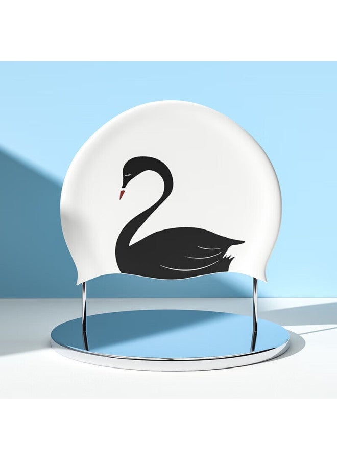 Yizi Ezi20110 Swan Swimming Cap, Waterproof Ear Protection, Silicone Swim Cap For Women, Professional, Long Hair, Non-binding, Adult Swimming Cap - Image 3