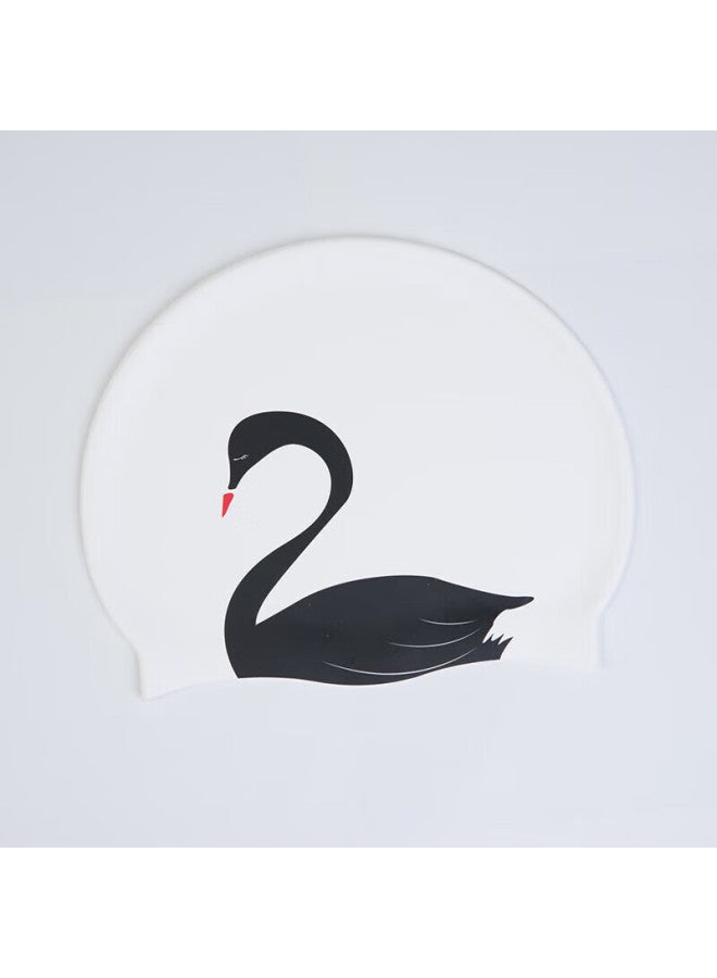 Yizi Ezi20110 Swan Swimming Cap, Waterproof Ear Protection, Silicone Swim Cap For Women, Professional, Long Hair, Non-binding, Adult Swimming Cap - Image 5