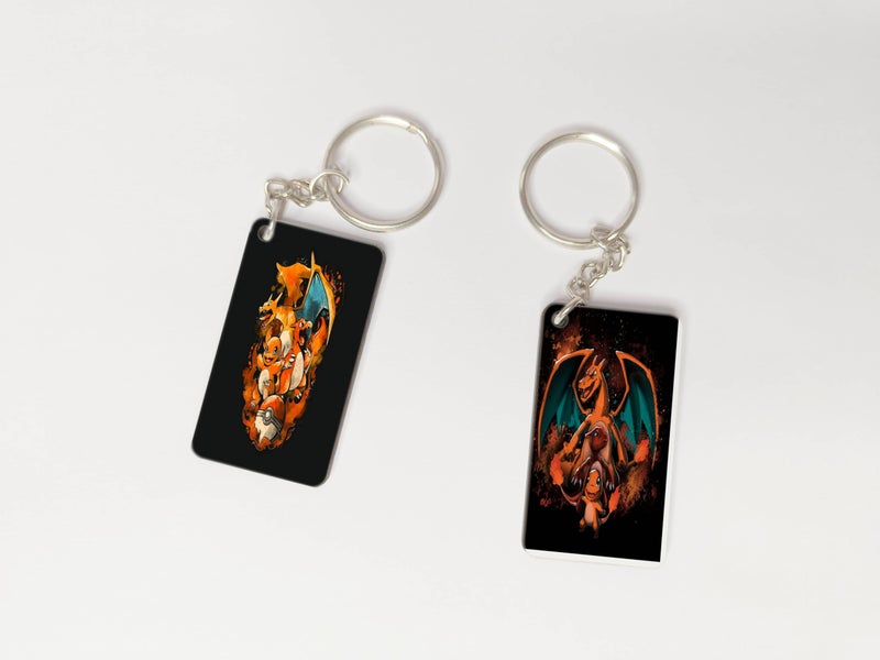 OUTFITQUE OUTFITQUE Premium (Pack of 2) Anime-188 Printed Long Keychain For Bike, Scooty, Car, MDF Keyholder - Image 1