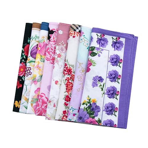 CoCoUSM Ladies Retro Style Vintage Floral Print Cotton Handkerchiefs 6PCS - Image 4