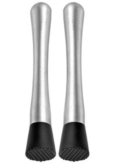 Excefore Muddler for Cocktails Set, 2Pcs Long Muddler Old Fashioned Stainless Steel Muddler, Mojito Muddler Ice Crusher Bartender Tool, Mixing Spoon Professional Home Bar Tool Set  - Image 1