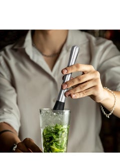 Excefore Muddler for Cocktails Set, 2Pcs Long Muddler Old Fashioned Stainless Steel Muddler, Mojito Muddler Ice Crusher Bartender Tool, Mixing Spoon Professional Home Bar Tool Set  - Image 3