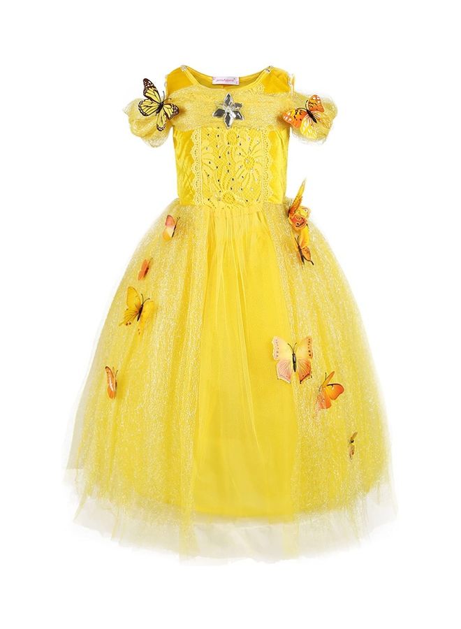 NIBEMINENT Princess Dress for Girl with Jewellery Set 120cm - Image 2