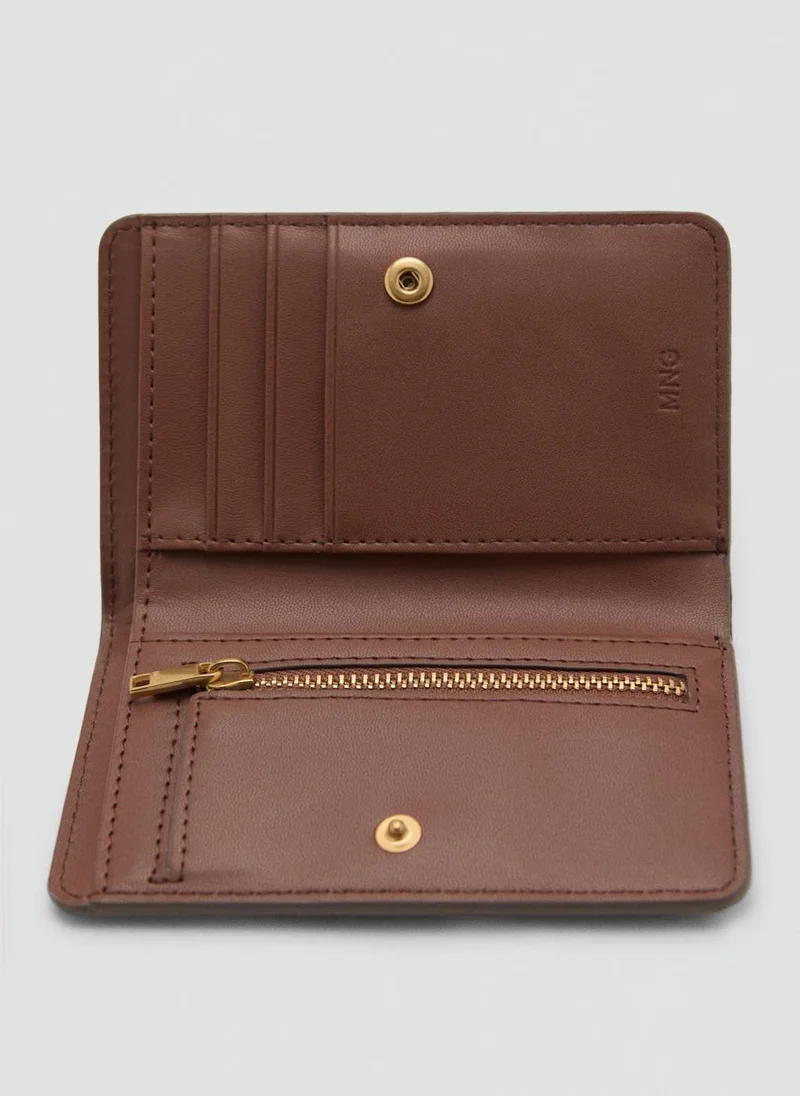 MANGO Studded Wallet With Flap