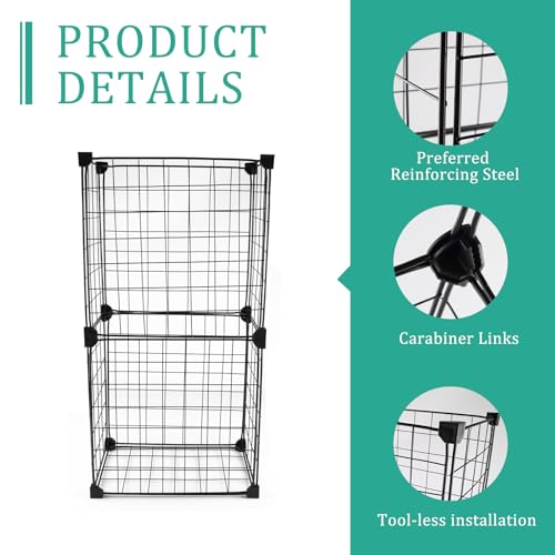 Mowhut Yoga Mat Holder,Home Gym Storage Rack,Workout Equipment Storage,Metal Mesh Yoga Mat Basket for Foam Roller,Tennis Racket and Resistance Bands,Black,12.6"L X 8.7"W X 24.4"H - Image 2