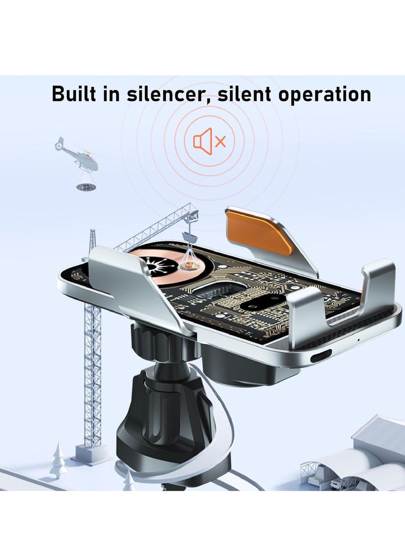 ELTRAZONE Wireless Car Charger Auto Clamping Car Phone Holder Transparent Shell Tempered Glass 360 Degree Rotatable Ball Joint Car Air Vent and Stick On Dashboard Phone Holder (C11) - Image 3