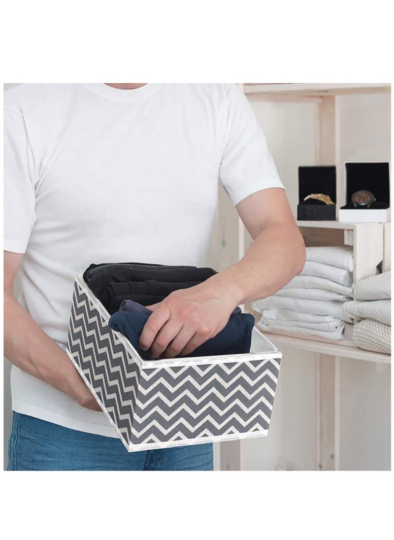 Arabest Foldable Drawer Organizer, Closet Organizer Drawer for Underwear/Underpants/Socks/Bra/Panties/Ties, 8 Pack Storage Dividers Bins 2 Large+2 Medium+4 Small Grey  - Image 5