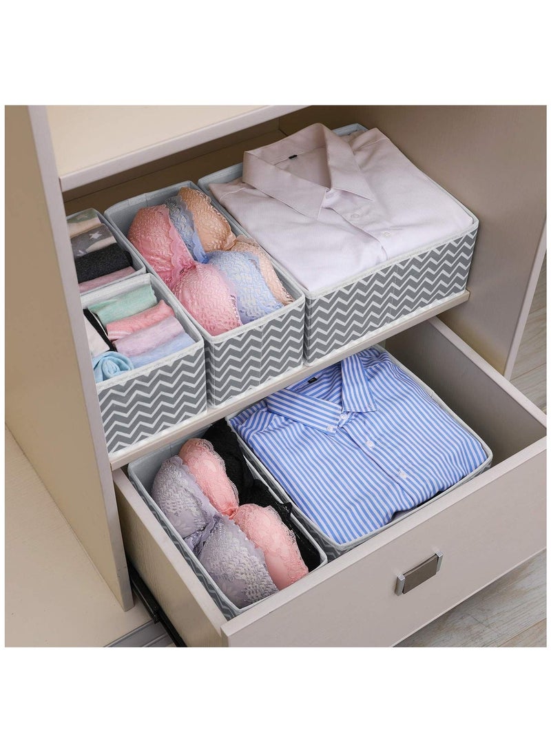 Arabest Foldable Drawer Organizer, Closet Organizer Drawer for Underwear/Underpants/Socks/Bra/Panties/Ties, 8 Pack Storage Dividers Bins 2 Large+2 Medium+4 Small Grey  - Image 4