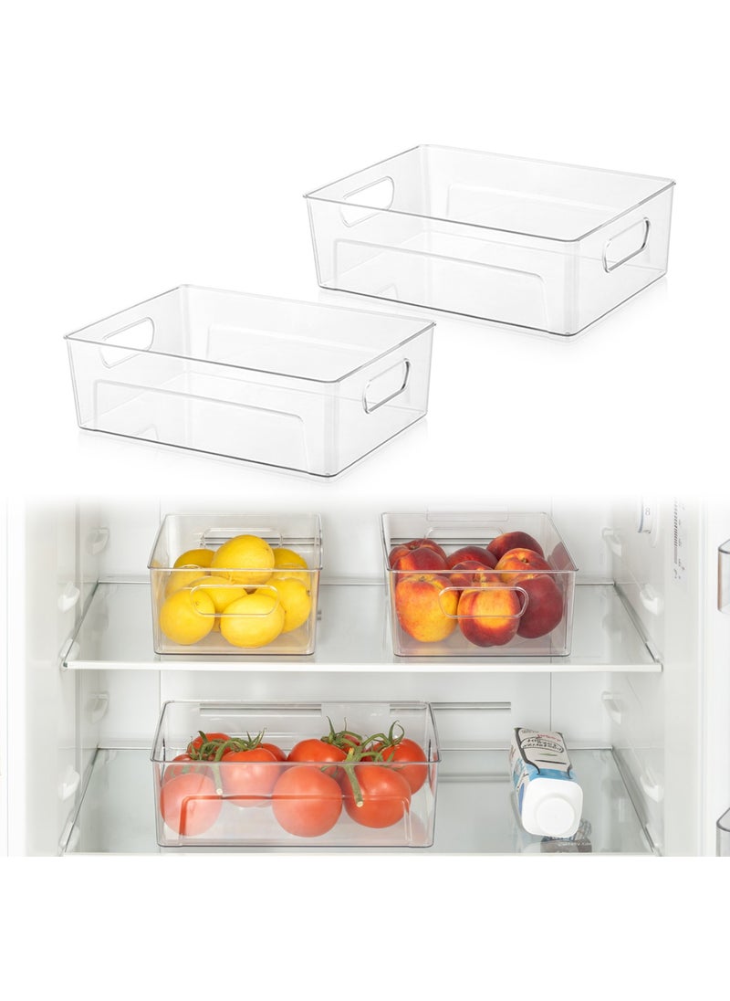 2 Pieces Unbreakable Ultra Durable Refrigerator Organizer Box Transparent - 2X(29,5X20,5X9CM/5.4 L) - pzsku/Z1A445CB41199822CBF58Z/45/_/1725725684/a74b4f71-3272-42ae-a823-56811675a9d7