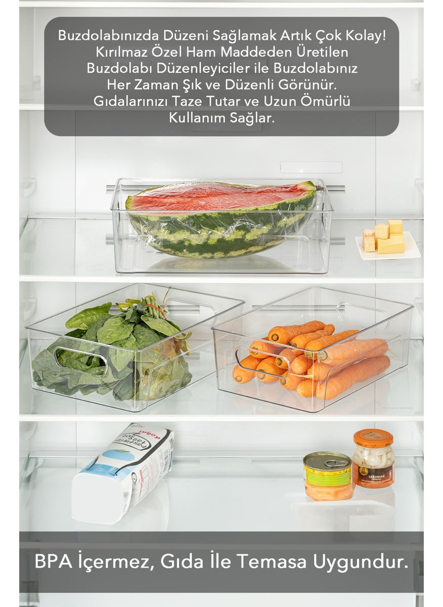 2 Pieces Unbreakable Ultra Durable Refrigerator Organizer Box Transparent - 2X(29,5X20,5X9CM/5.4 L) - pzsku/Z1A445CB41199822CBF58Z/45/_/1725725688/ed1589b2-37a5-4896-85e9-f1227c130523