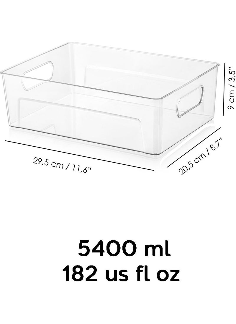 2 Pieces Unbreakable Ultra Durable Refrigerator Organizer Box Transparent - 2X(29,5X20,5X9CM/5.4 L) - pzsku/Z1A445CB41199822CBF58Z/45/_/1728062015/32dd676e-0f1d-4d39-b1df-0fd46cfdd121