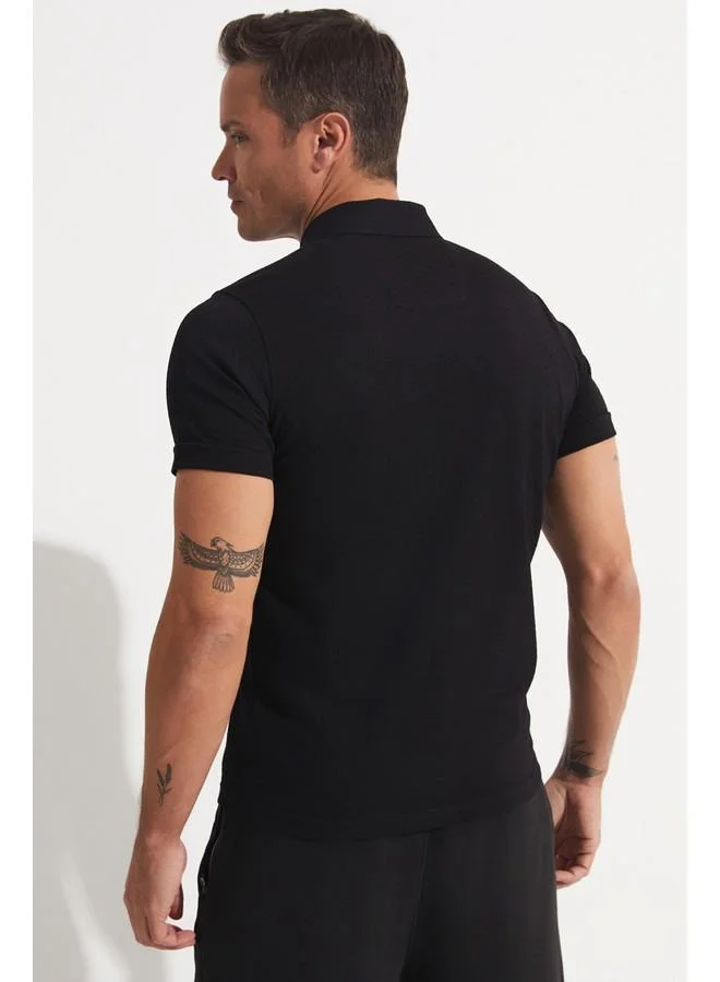 JUNE June Men's Textured Zipper Collar Tshirt