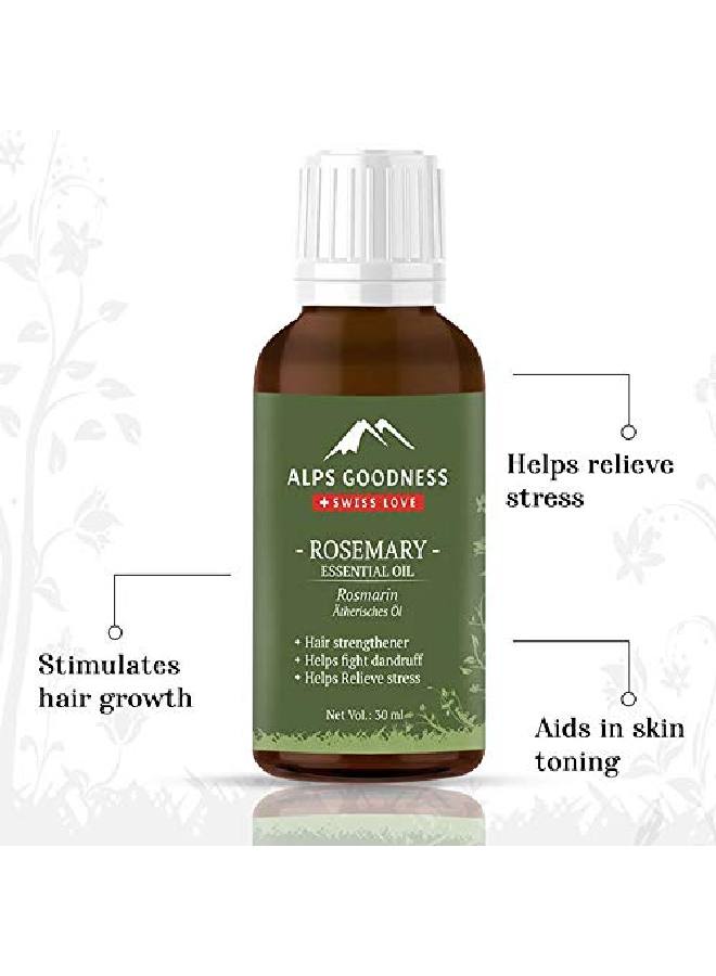 ALPS GOODNESS زيت إكليل الجبل العطري (30 مل) يحفز نمو الشعر يساعد في توحيد لون البشرة للشعر والبشرة خالي من القسوة - Image 3