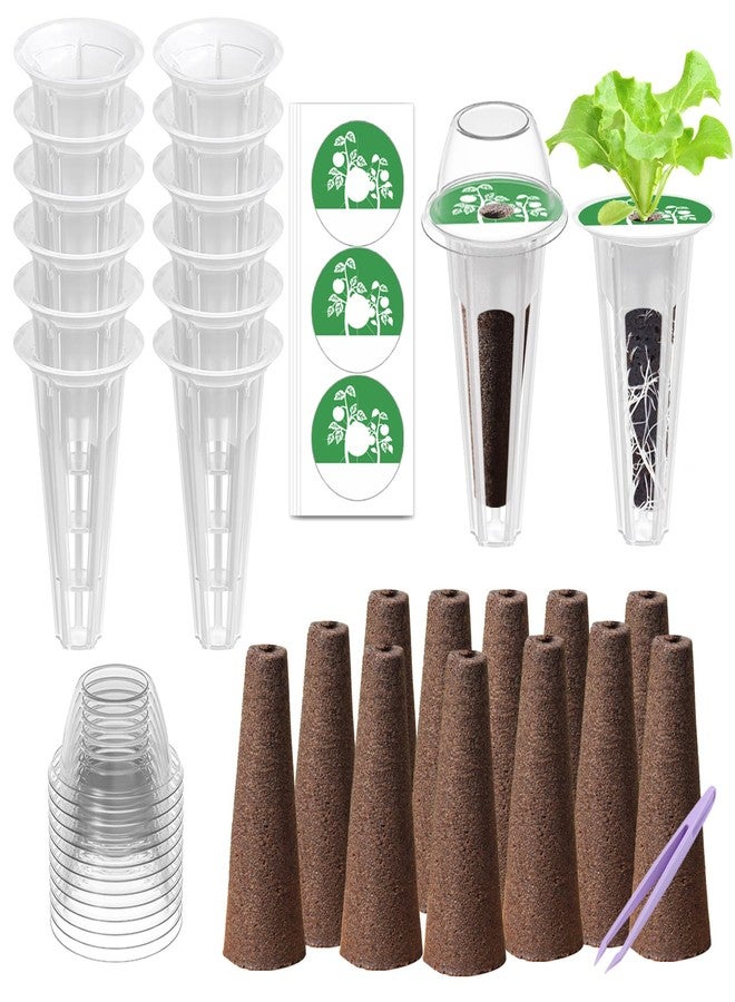 DRYADES Seed Pod Kit Compatible with Aero Garden and All Brands - Grow Anything Kit for Indoor Garden Hydroponics Growing System with 12 Grow Sponges, 36 Pod Labels, 12 Plant Baskets Domes - Image 1