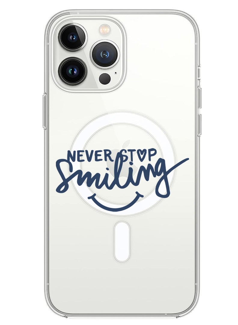 Theodor Magnetic Case for iPhone 14 Pro 6.1-inch Compatible with MagSafe Wireless Charging, Shockproof Phone Bumper Cover Never Stop Smilling - Image 1