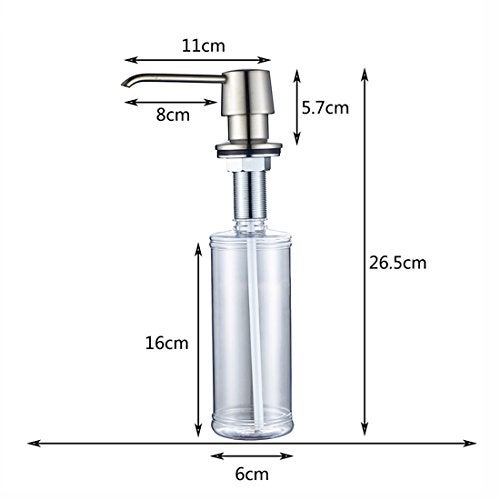 Fapully Commercial Bathroom Brushed Nickel Deck Mount Kitchen Under Sink Liquid Dish Soap and Lotion Dispenser,Countertop in Counter Kitchen Soap Dispenser - Image 2