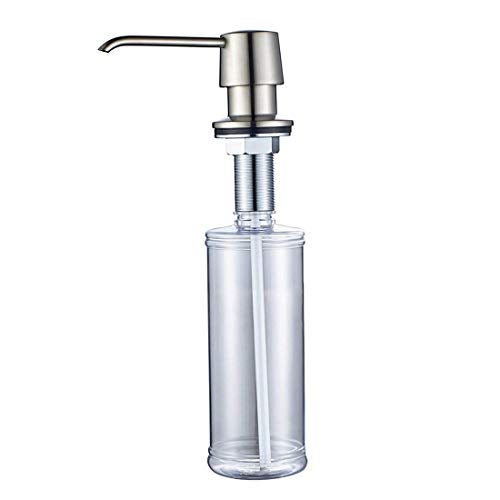 Fapully Commercial Bathroom Brushed Nickel Deck Mount Kitchen Under Sink Liquid Dish Soap and Lotion Dispenser,Countertop in Counter Kitchen Soap Dispenser - Image 1