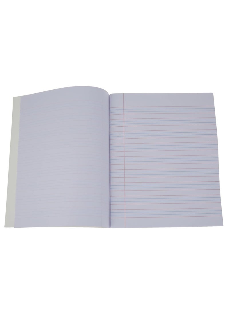 FIS Fis Exercise Book 200 Pages, 4 Line with left margin 1 Side Plain, Size 16.5 X 21 Cm, Pack Of 6 FSEB4LP200N  - Image 2