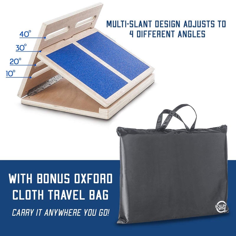 Rolling With It Professional Slant Board for Calf Stretching - Adjustable Wooden Incline Board - Increase Flexibility, Mobility, Pain Relief - Anti-Slip Design - Achilles - Fascia Stretcher - Tight Calves - Image 4