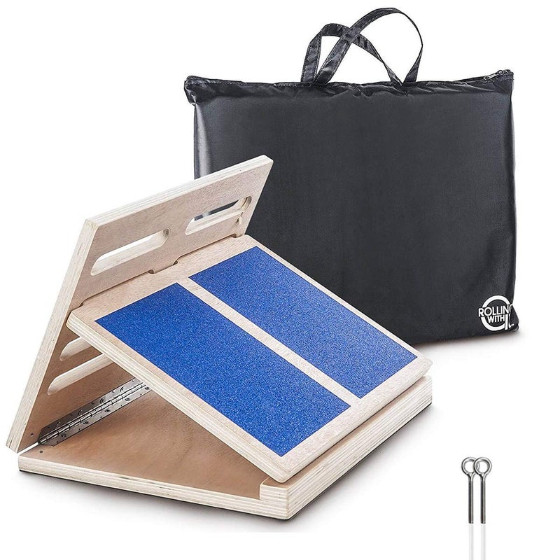 Rolling With It Professional Slant Board for Calf Stretching - Adjustable Wooden Incline Board - Increase Flexibility, Mobility, Pain Relief - Anti-Slip Design - Achilles - Fascia Stretcher - Tight Calves - Image 1