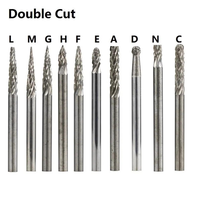 20pcs Tungsten Carbide Rotary File Set Single And Double Cut Rotary Burr 3x3mm - Image 4