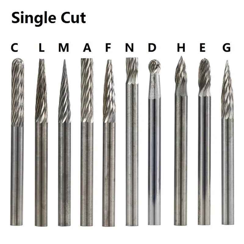 20pcs Tungsten Carbide Rotary File Set Single And Double Cut Rotary Burr 3x3mm - Image 3