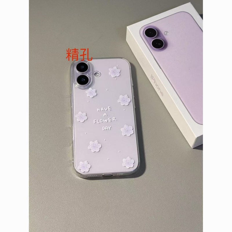 Soft Floral Design Phone Case for iPhone 16 Max Pro 17 - Transparent, Shockproof & Anti-Fingerprint